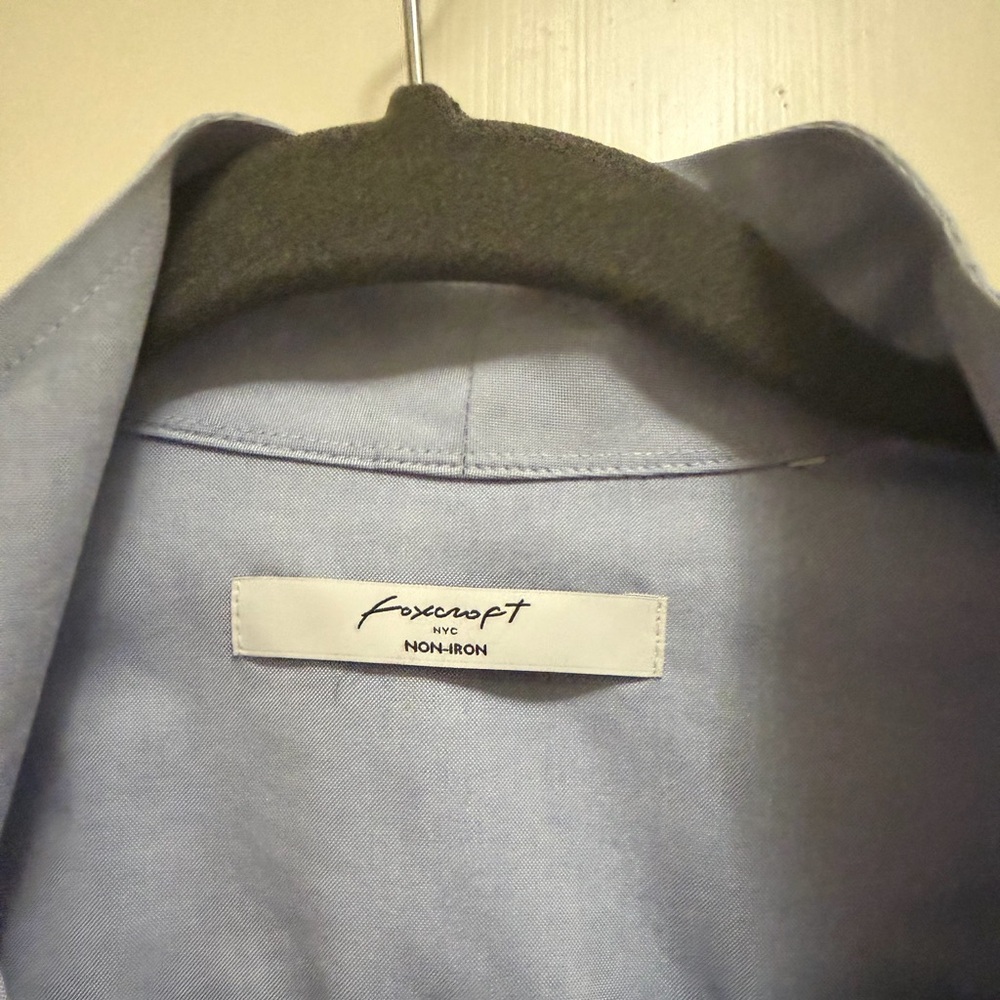 Foxcroft Light Blue Non-Iron Button-Up Shirt - Picture 2 of 3
